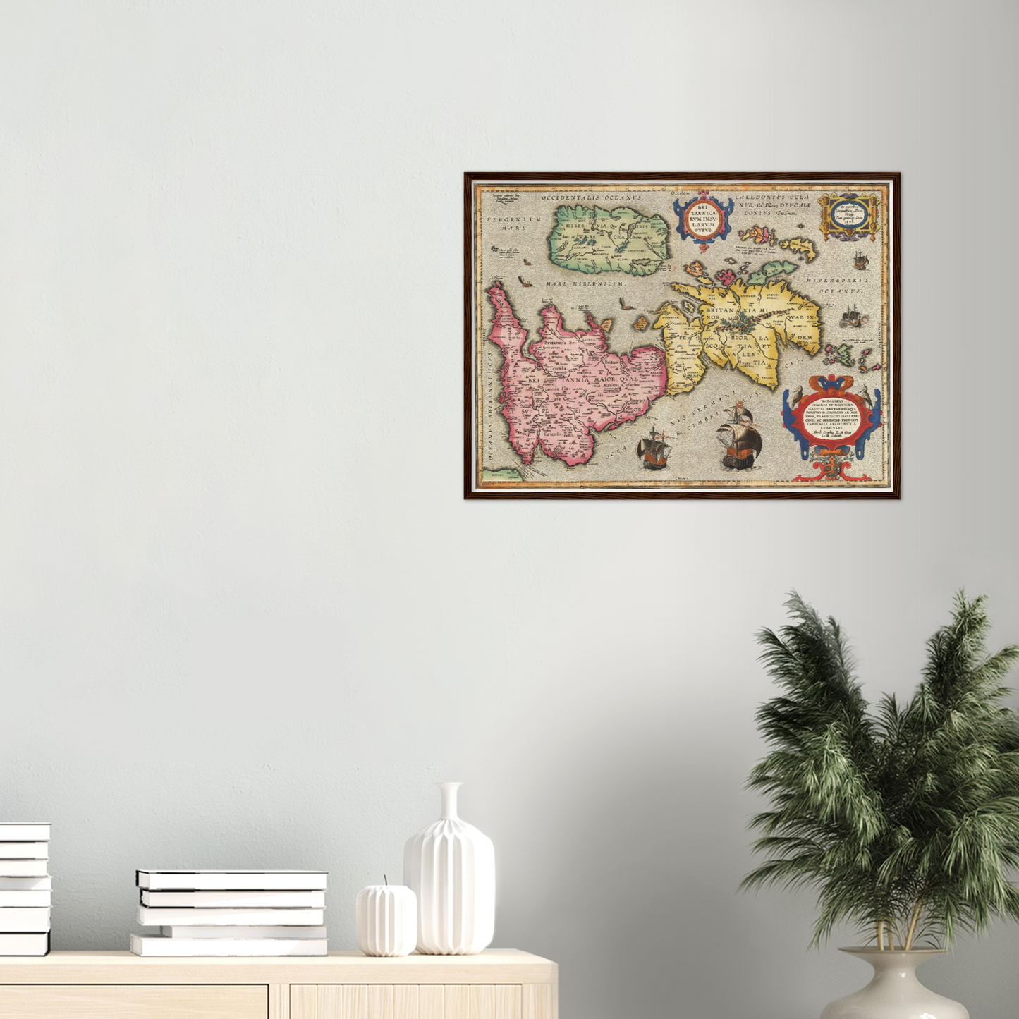 Historische Landkarte Historisches Britannien um 1595