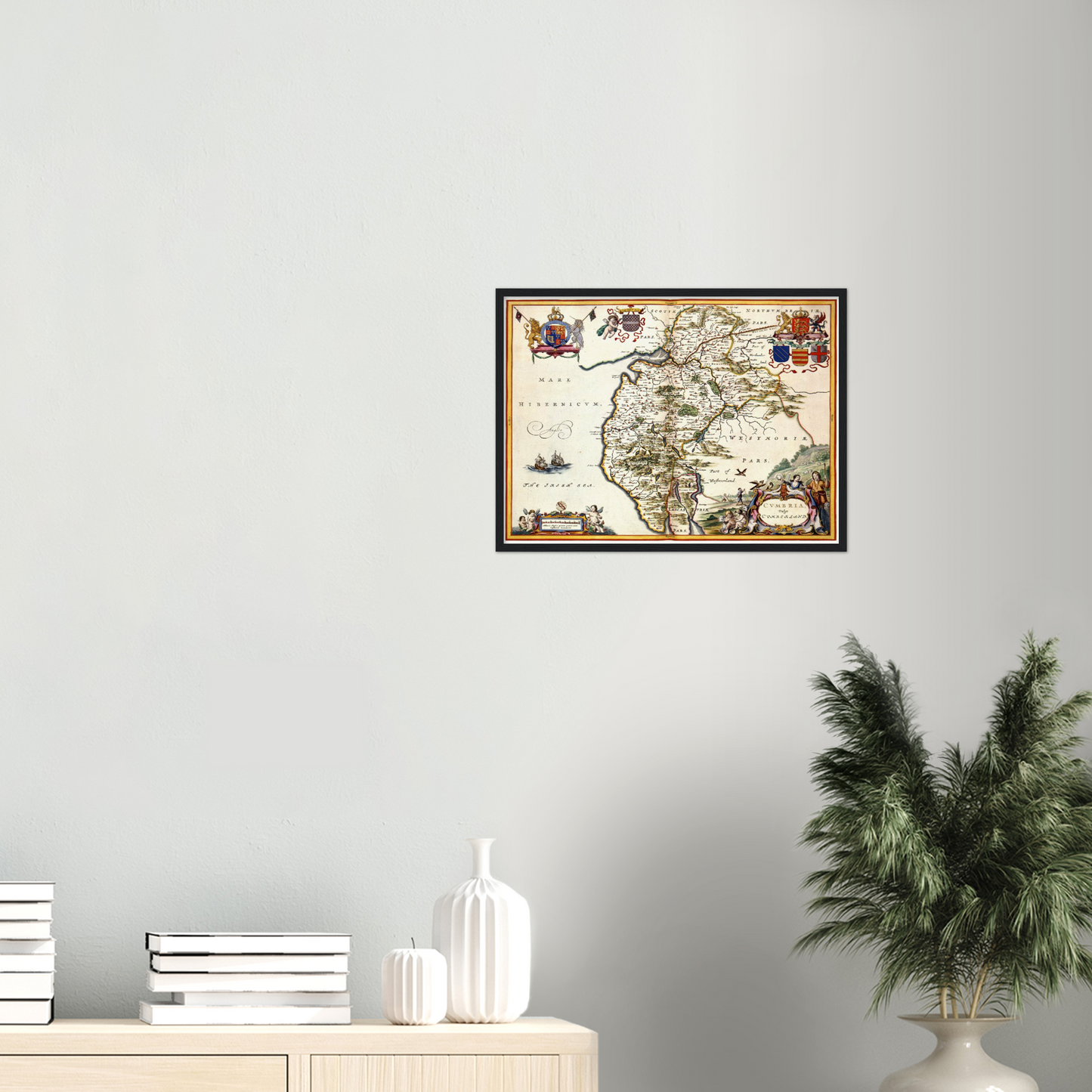 Historische Landkarte Cumbria um 1646
