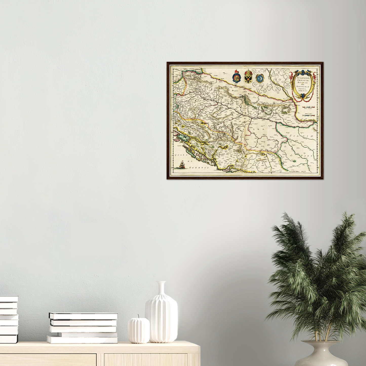 Historische Landkarte Bosnien um 1647