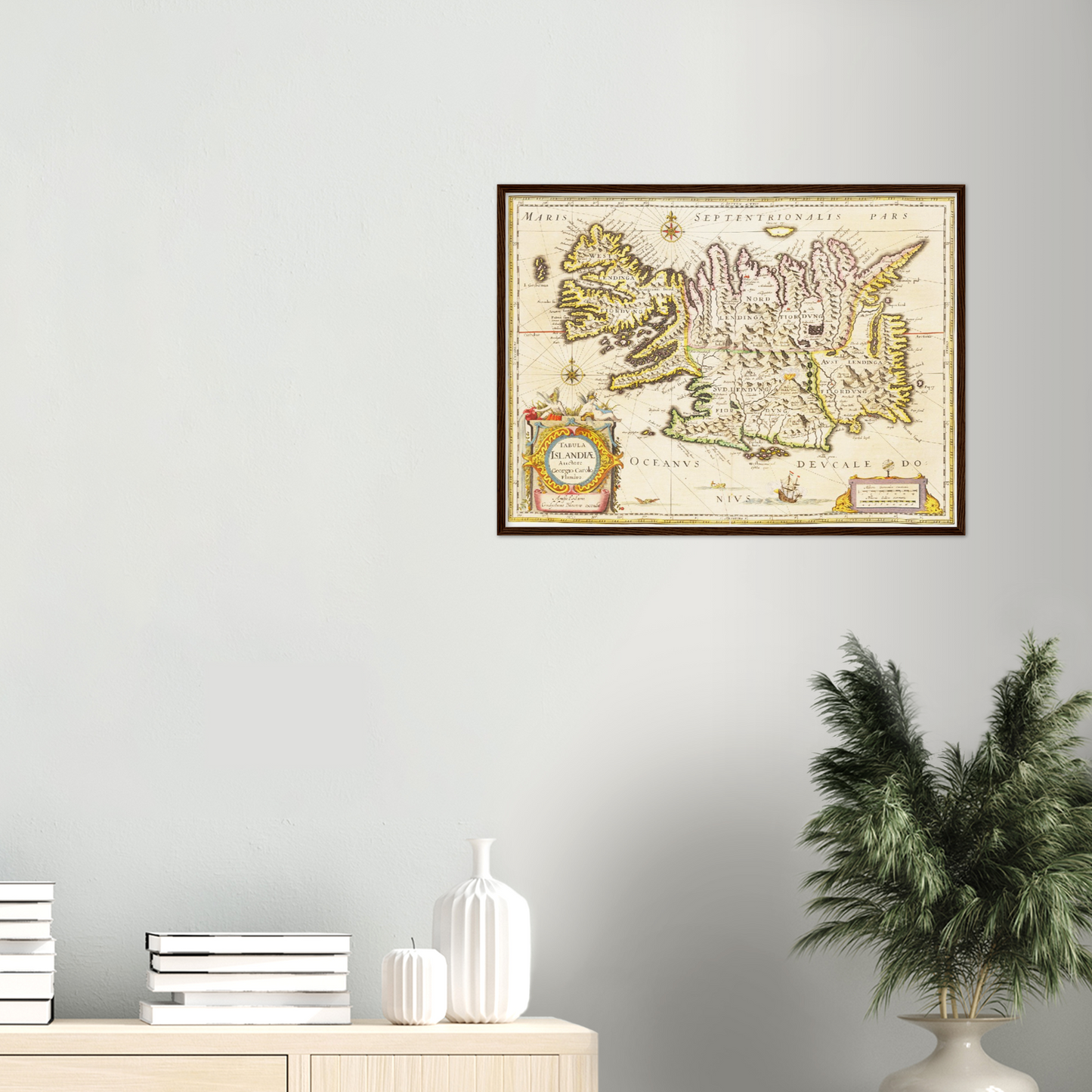 Historische Landkarte Island um 1635