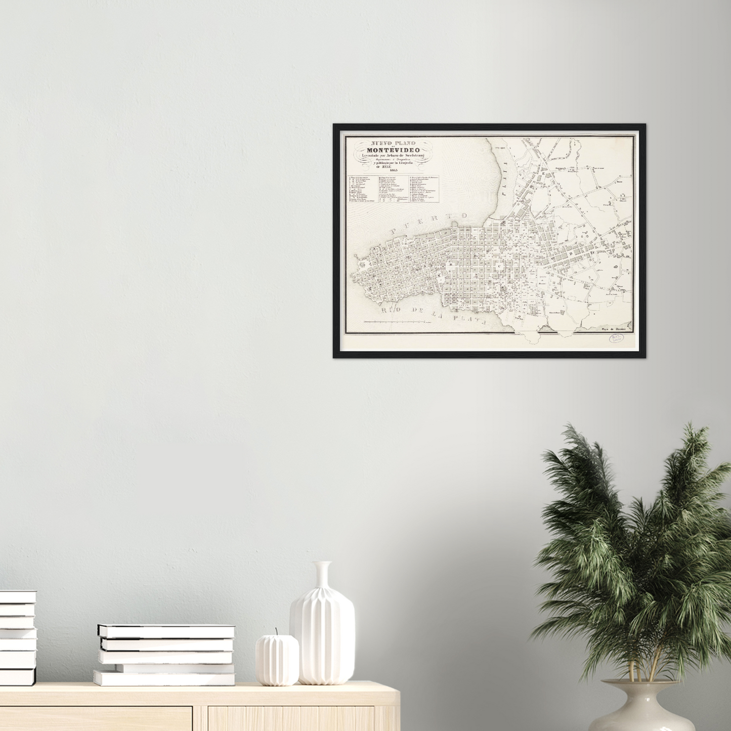 Historischer Stadtplan Montevideo um 1865