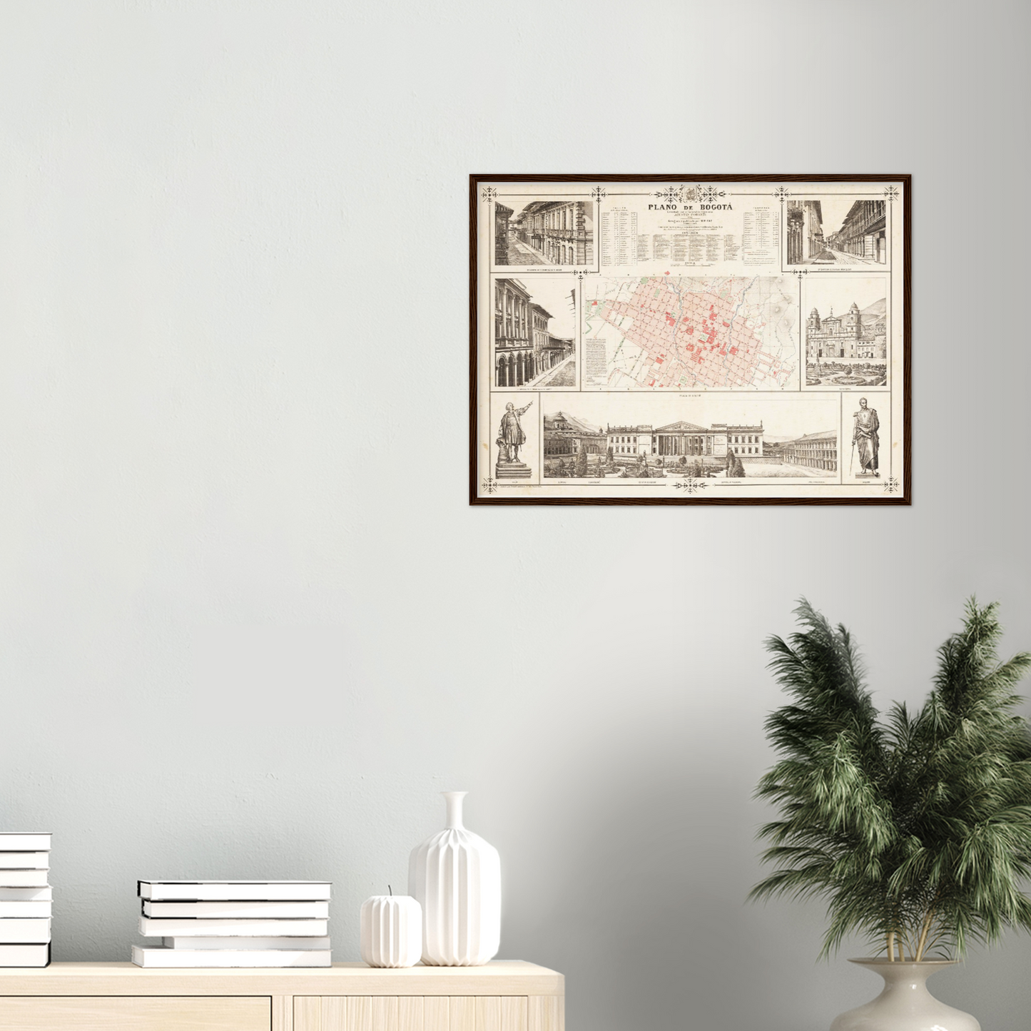 Historischer Stadtplan Bogota um 1890