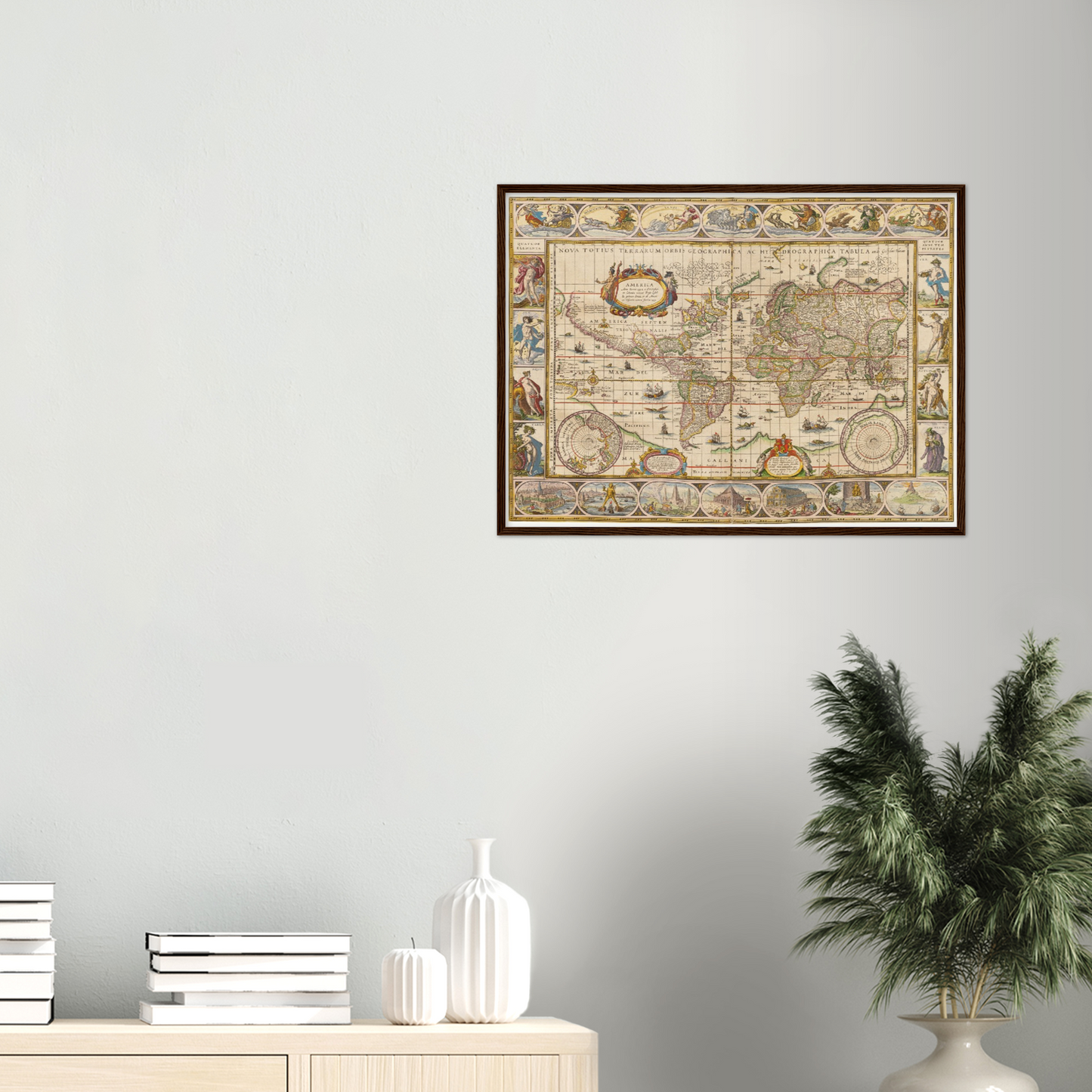 Historische Weltkarte um 1635