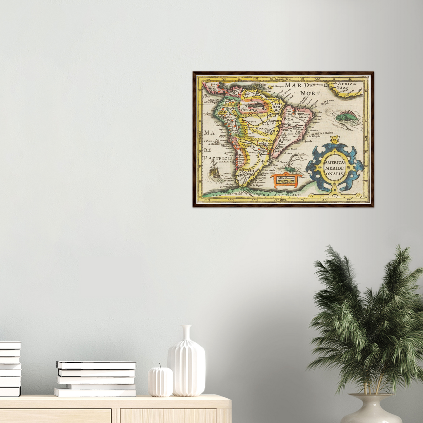 Historische Landkarte Südamerika um 1609