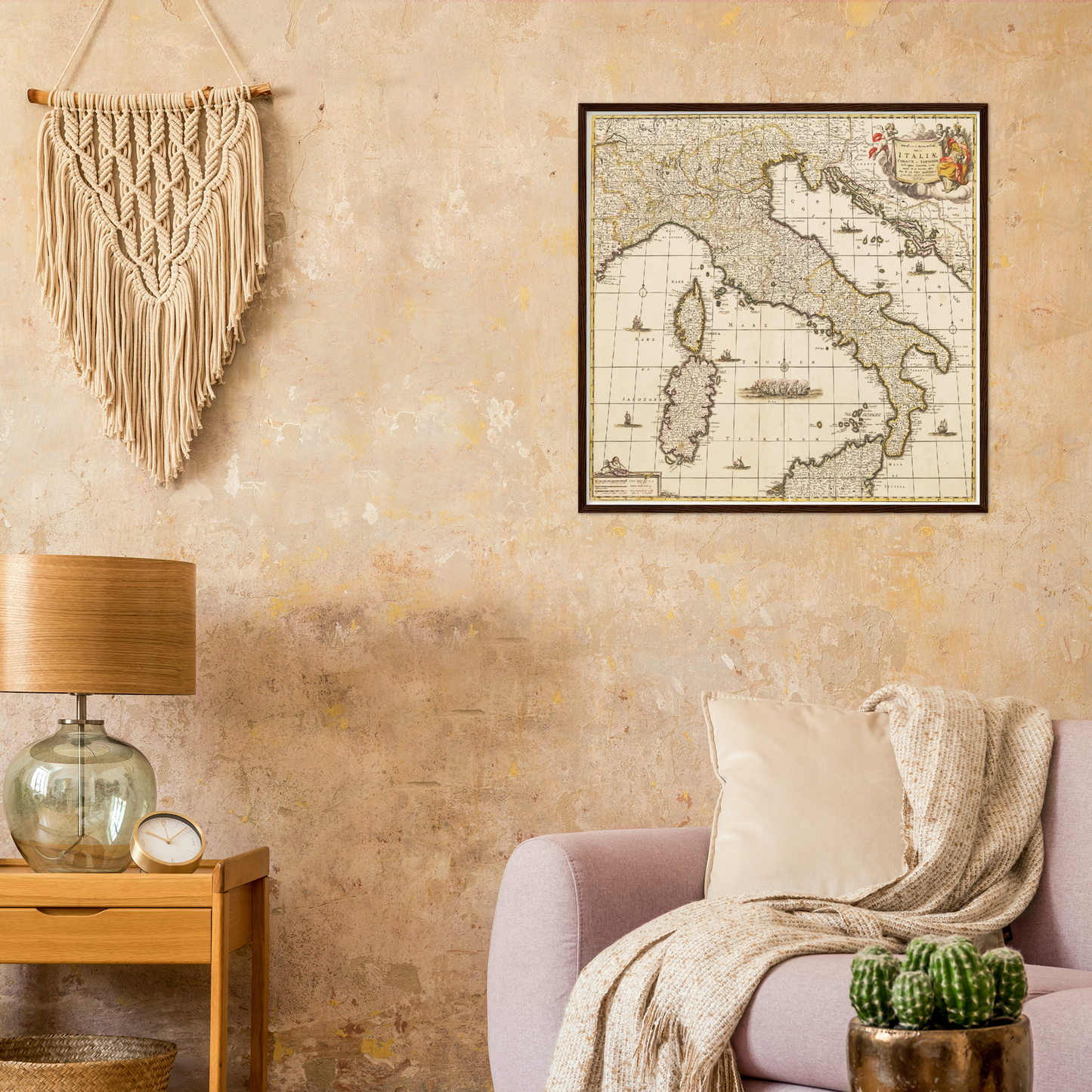 Historische Landkarte Italien um 1698