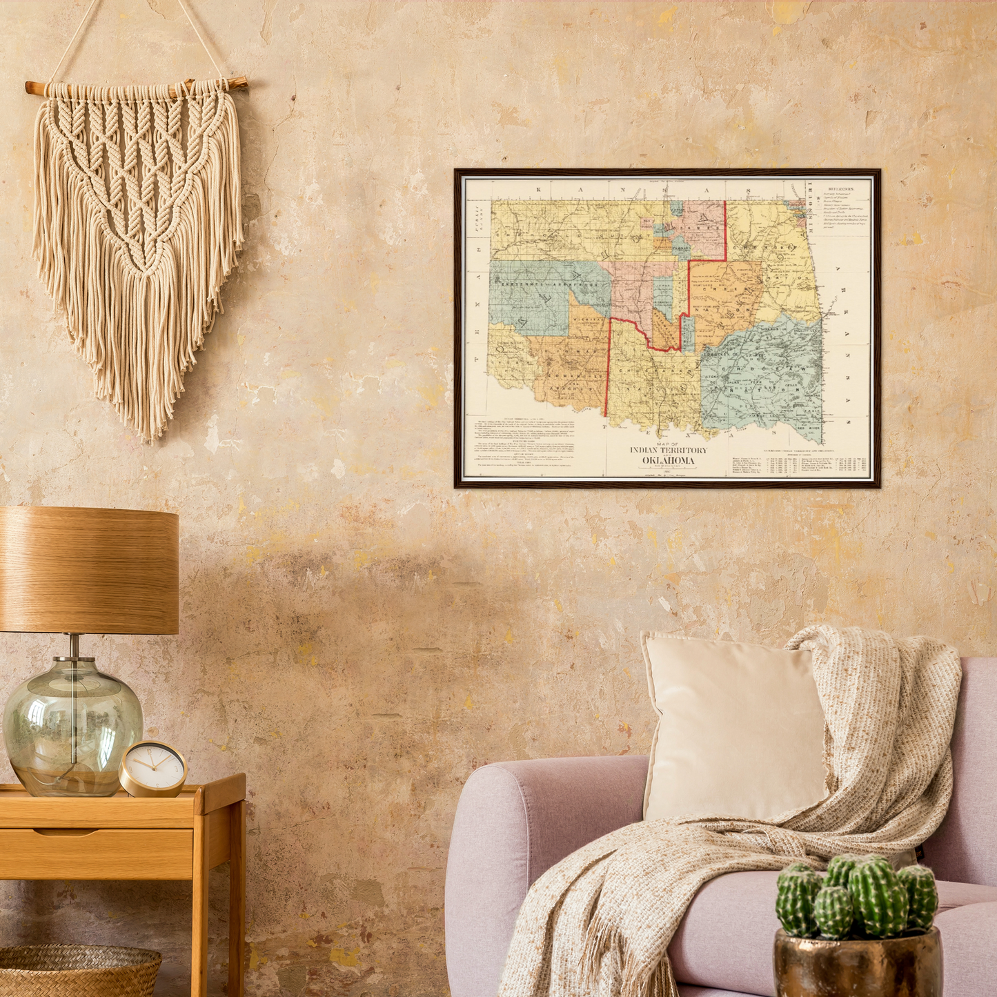 Historische Landkarte Oklahoma um 1890