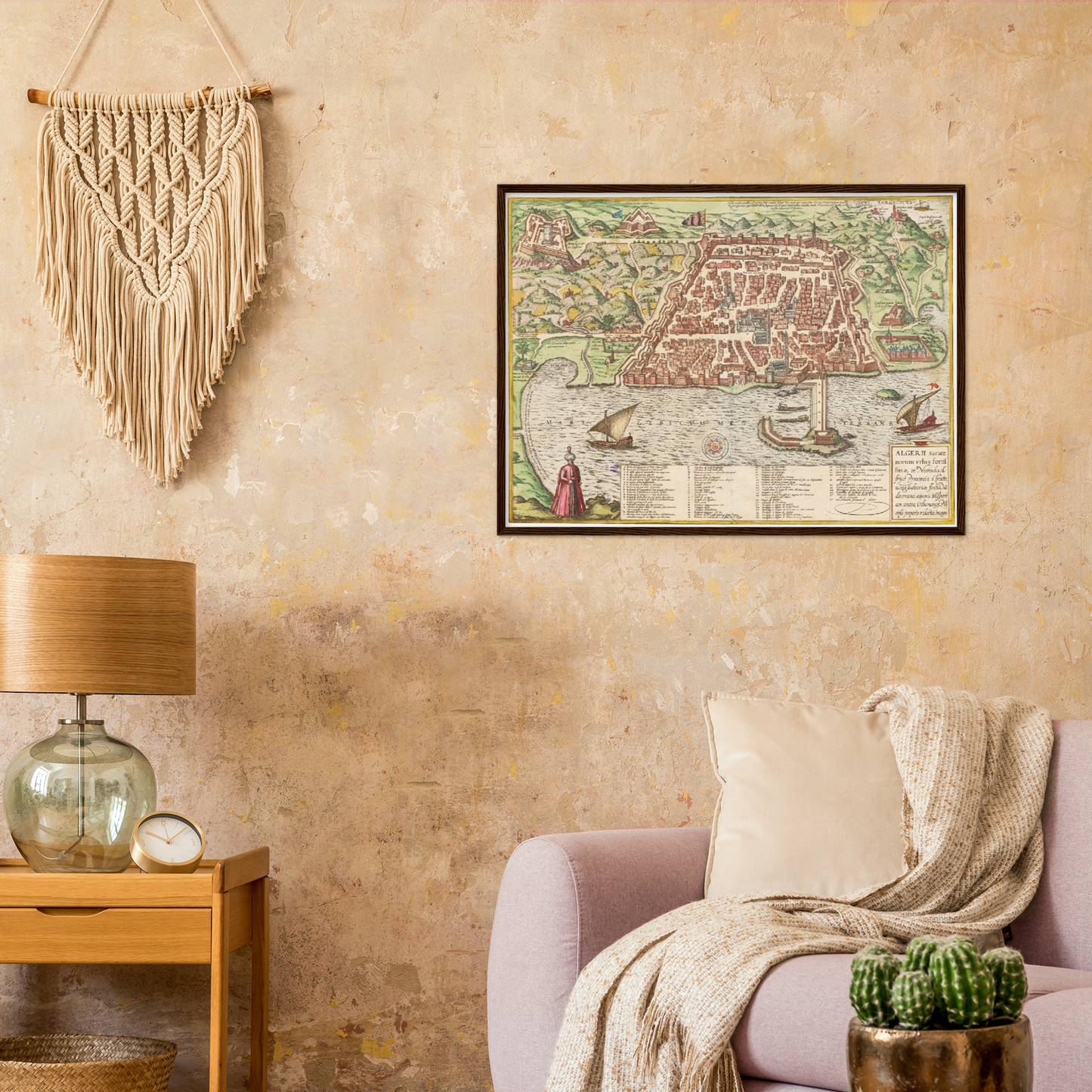 Historischer Stadtplan Algier um 1582