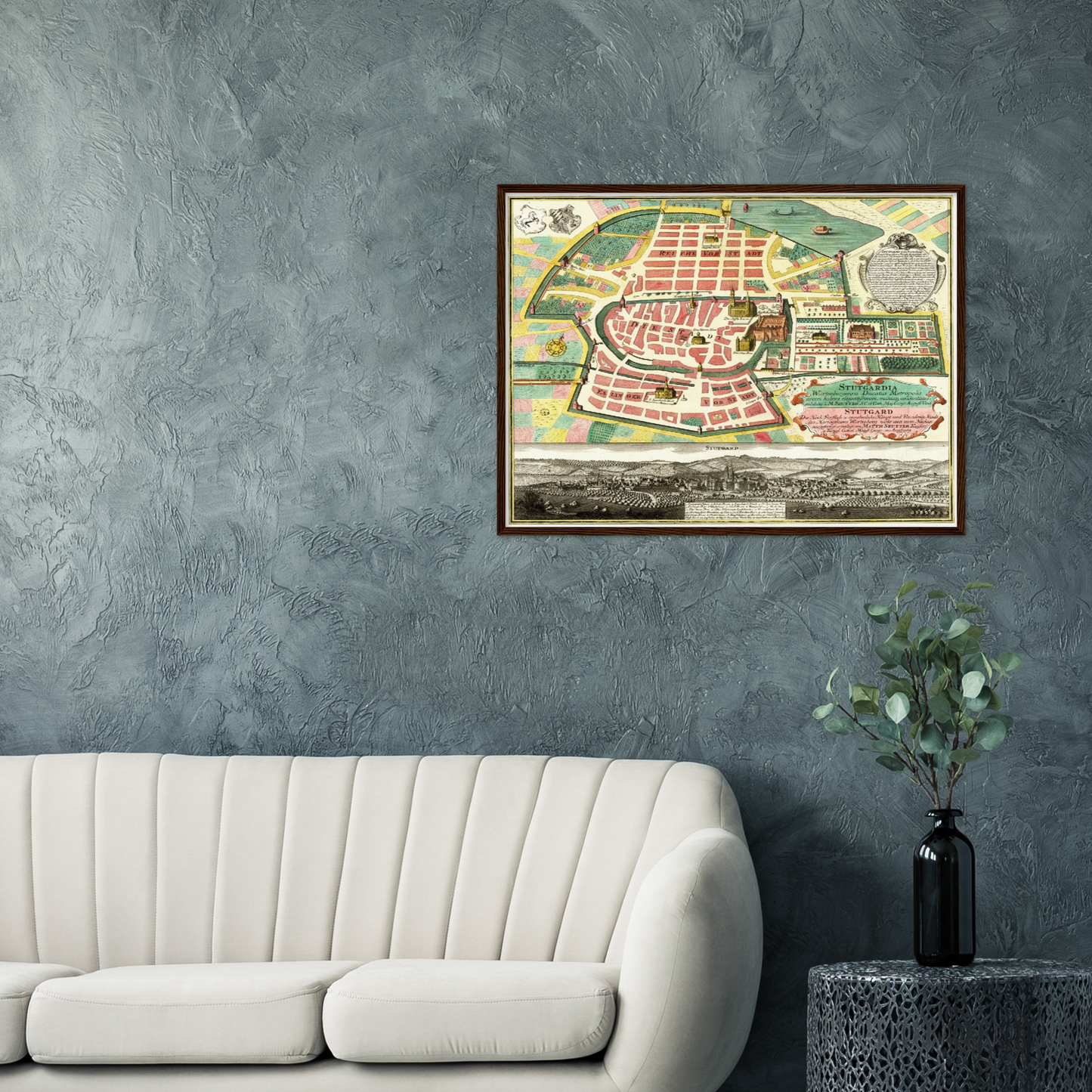 Historische Stadtansicht Stuttgart um 1750
