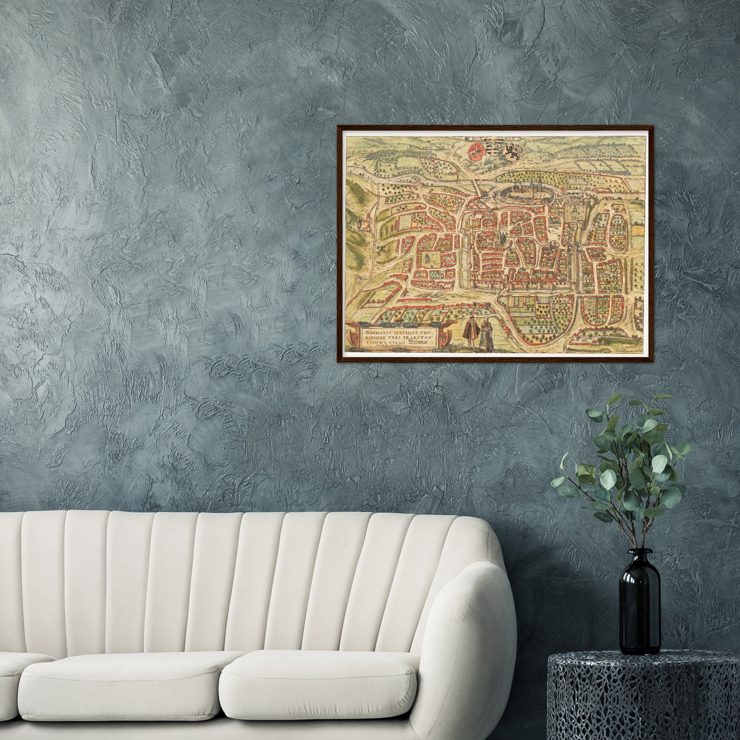 Historische Stadtansicht Weimar um 1582