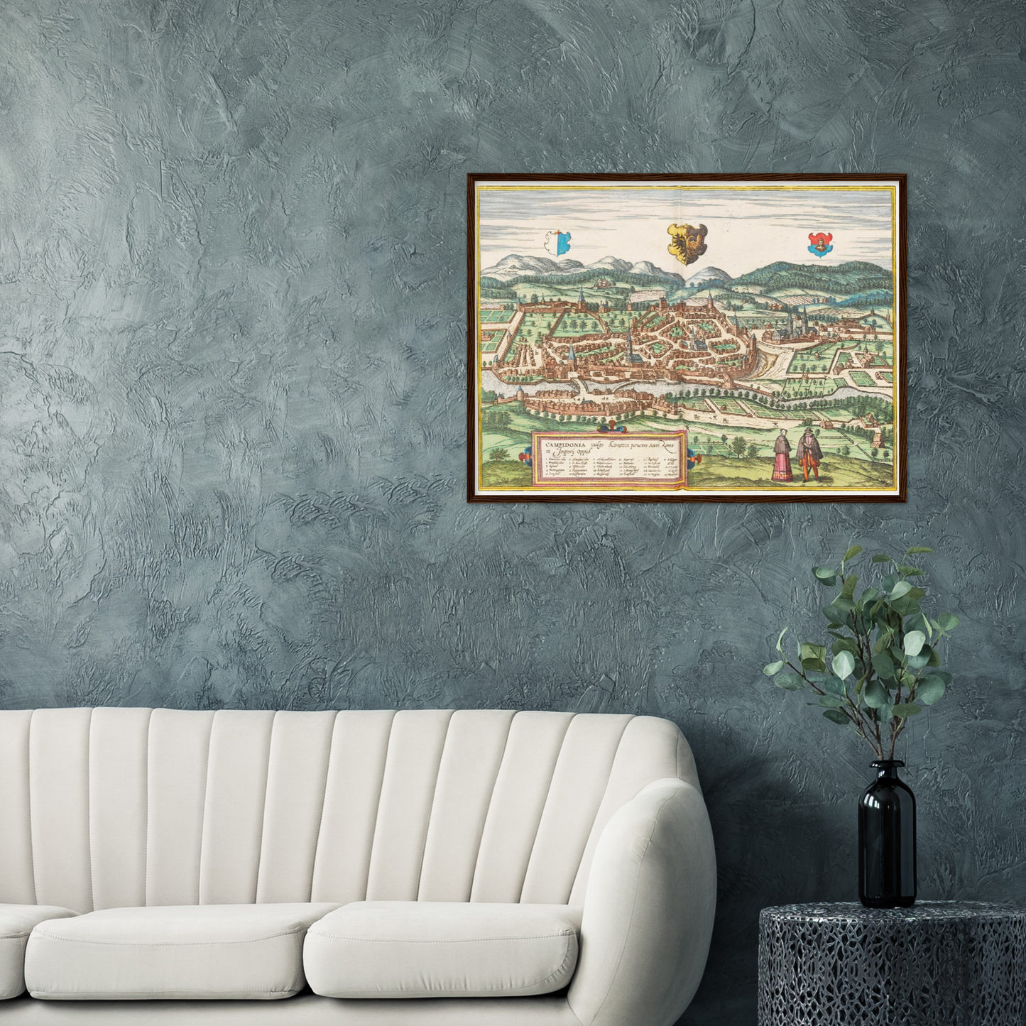 Historische Stadtansicht Kempten um 1575