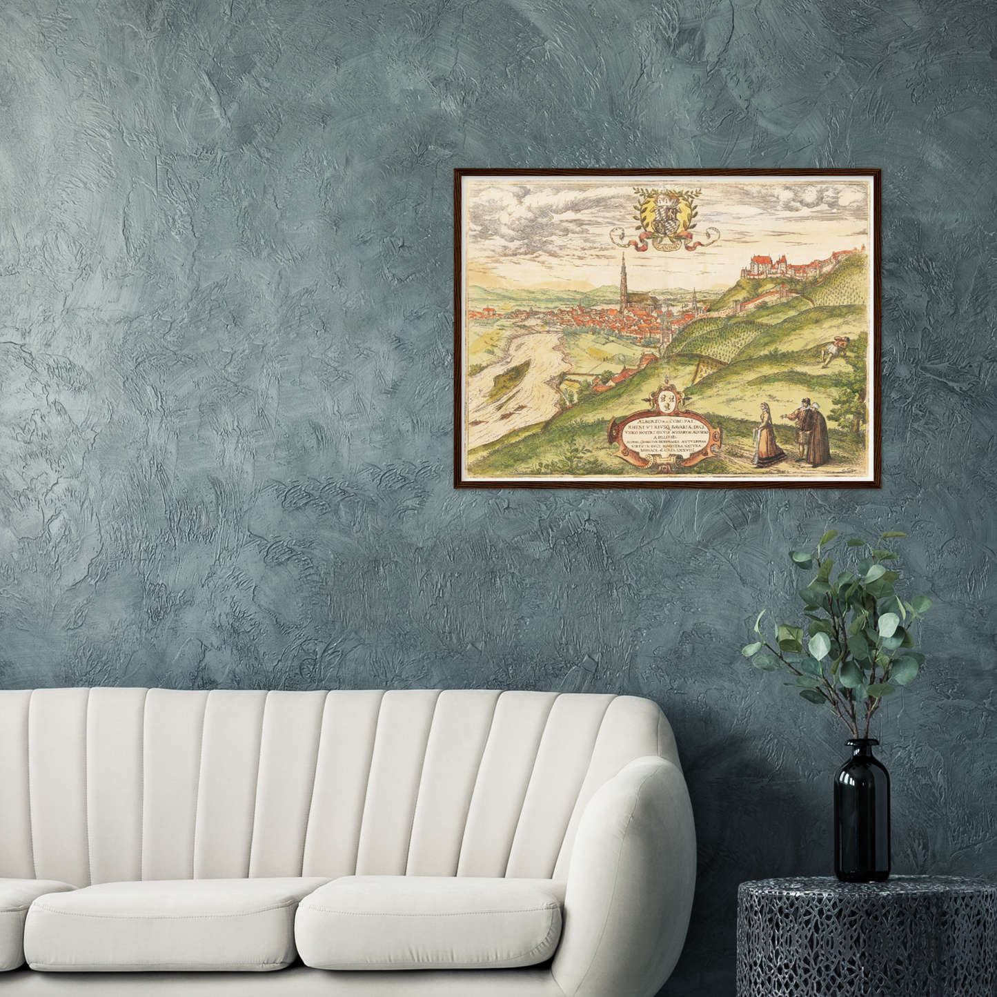 Historische Stadtansicht Landshut um 1582
