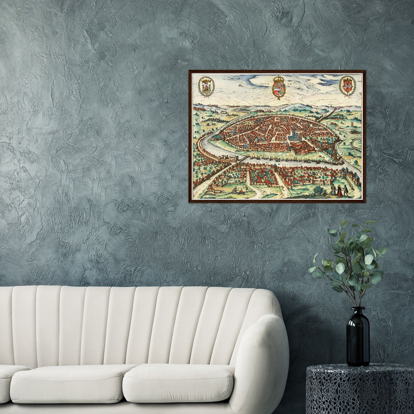 Historische Stadtansicht Sevilla um 1612