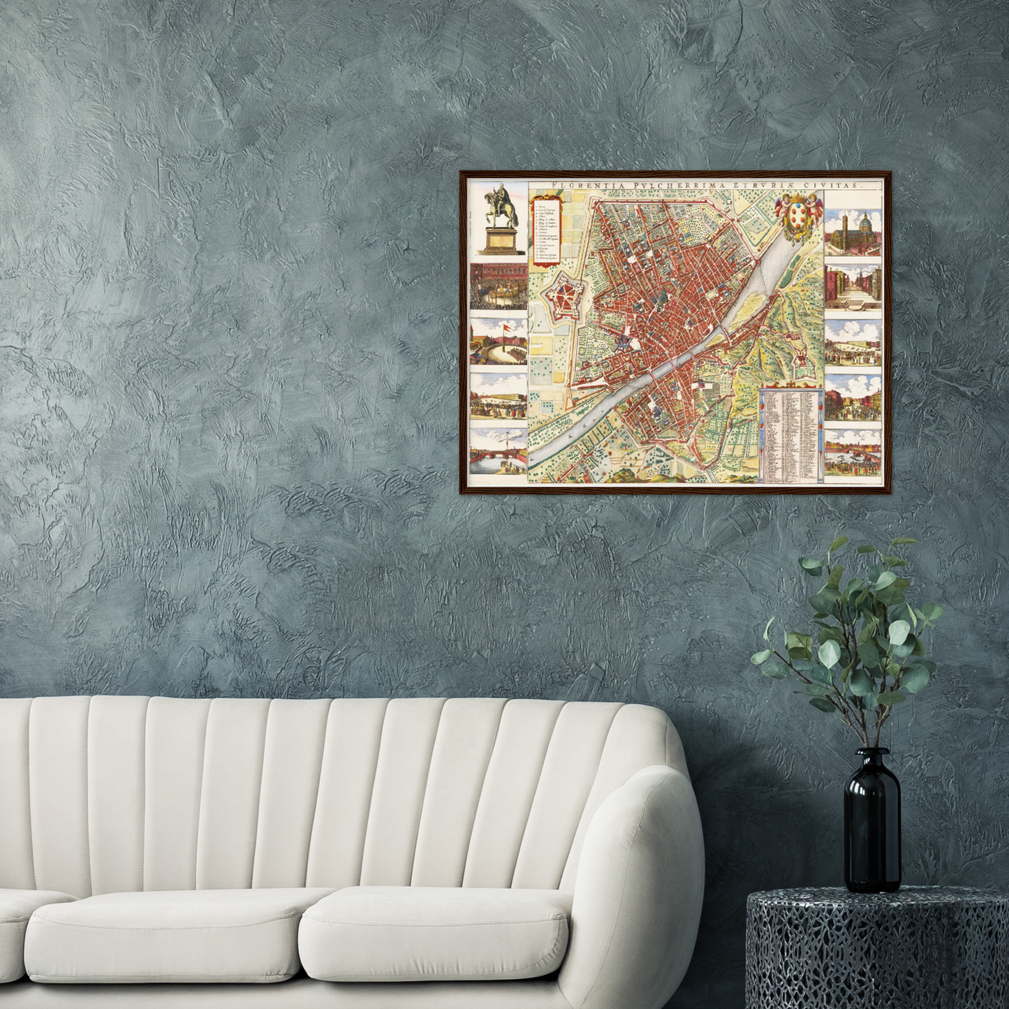 Historischer Stadtplan Florenz um 1660