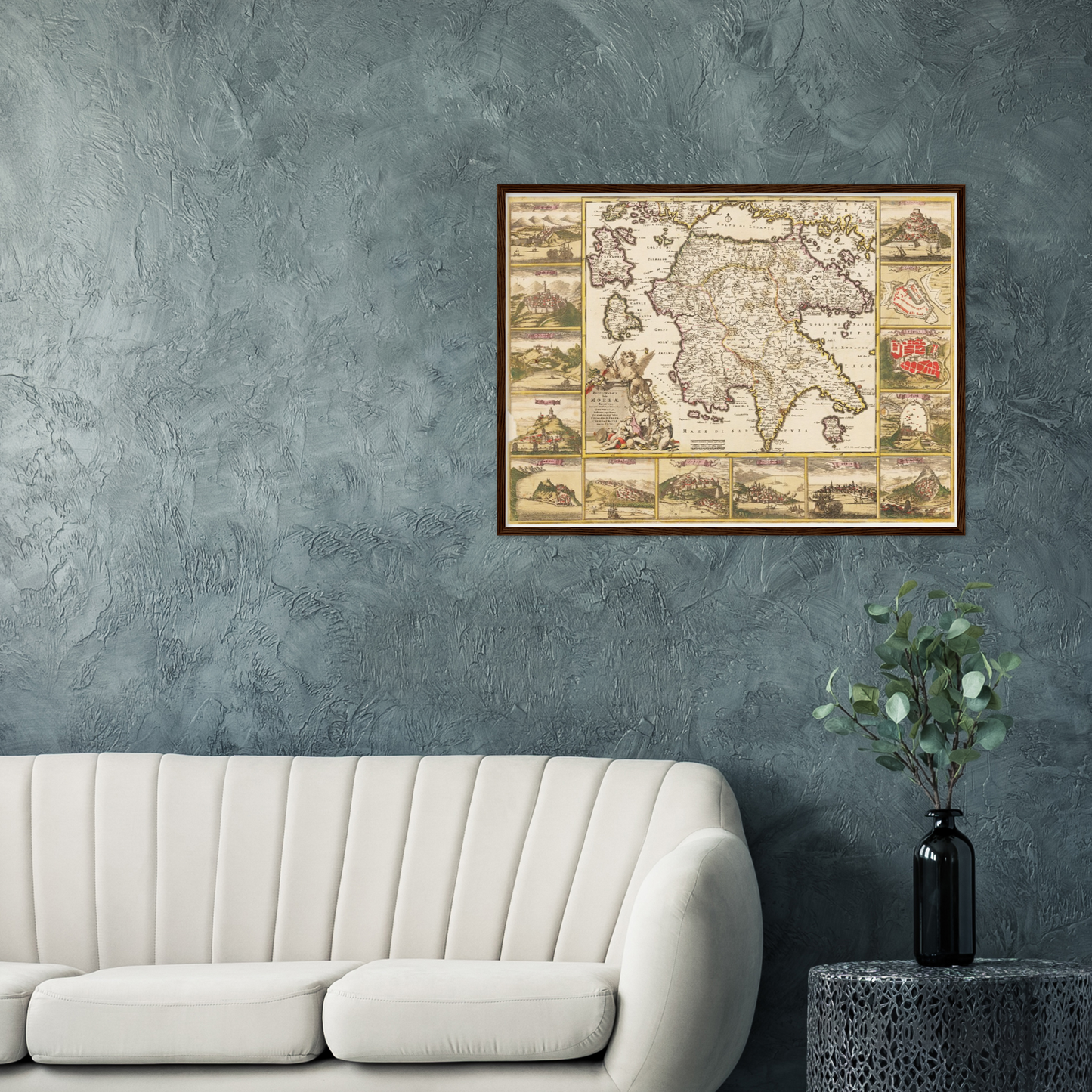 Historische Landkarte Peloponnes um 1698