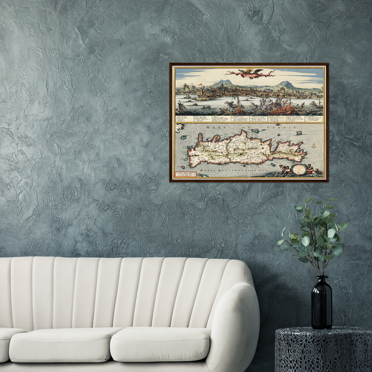Historische Landkarte Kreta um 1668