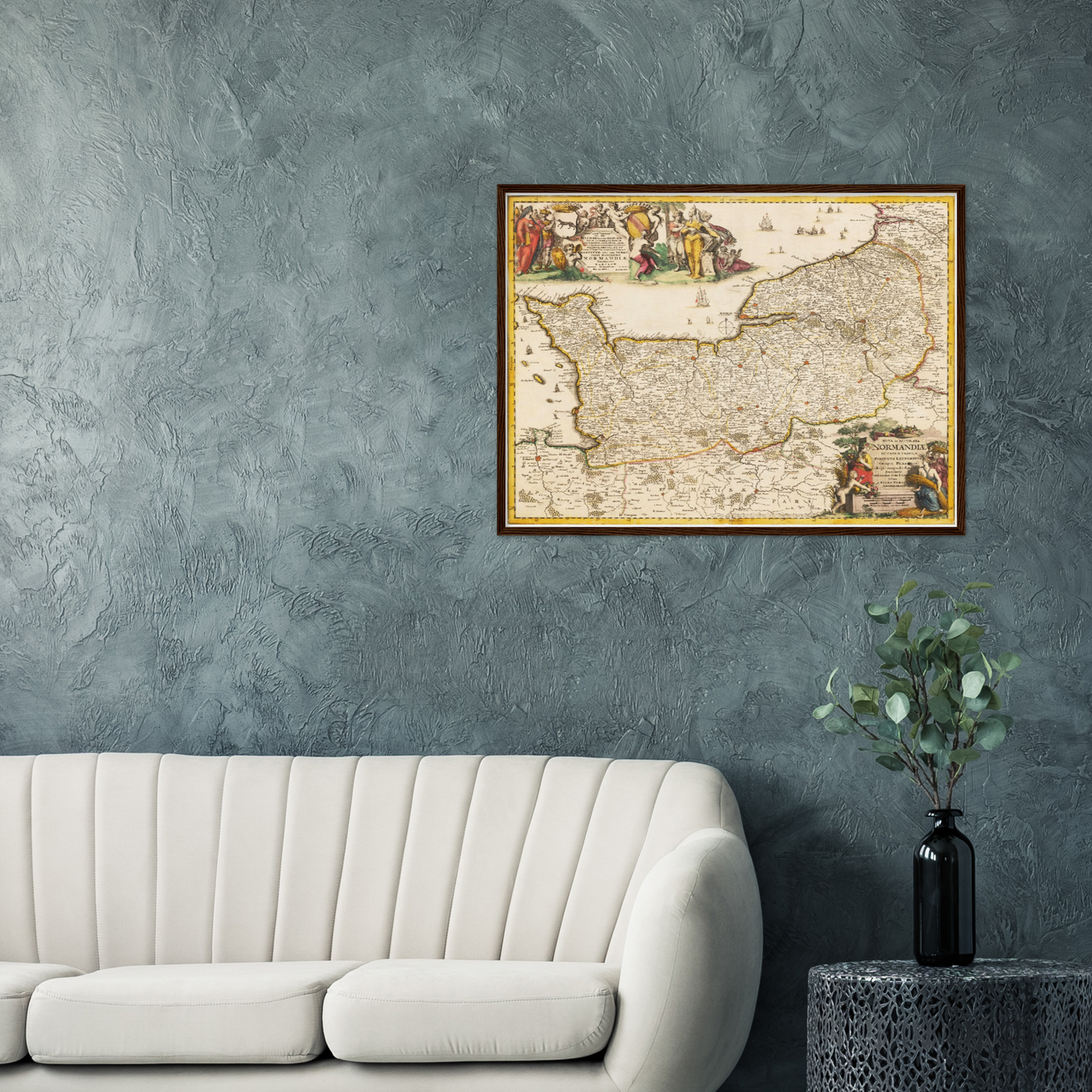 Historische Landkarte Normandie um 1698