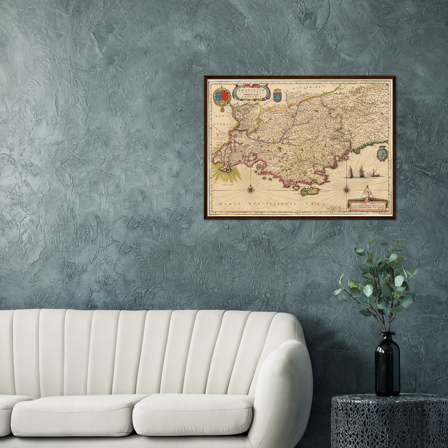 Historische Landkarte Provence um 1635