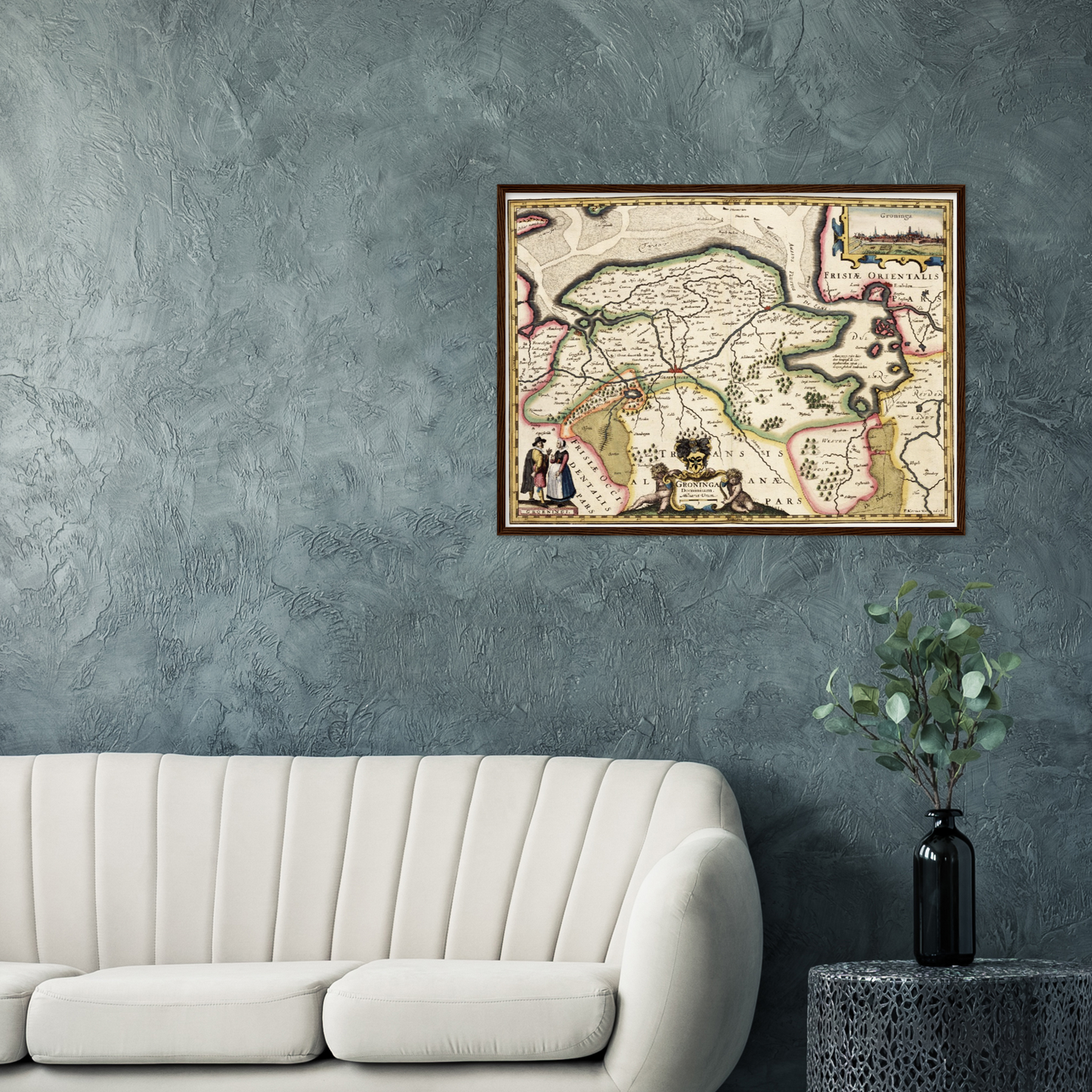 Historische Landkarte Provinz Groningen um 1617