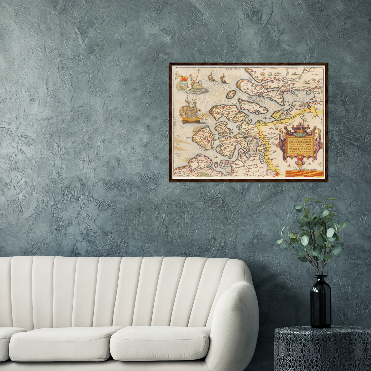Historische Landkarte Provinz Zeeland um 1609