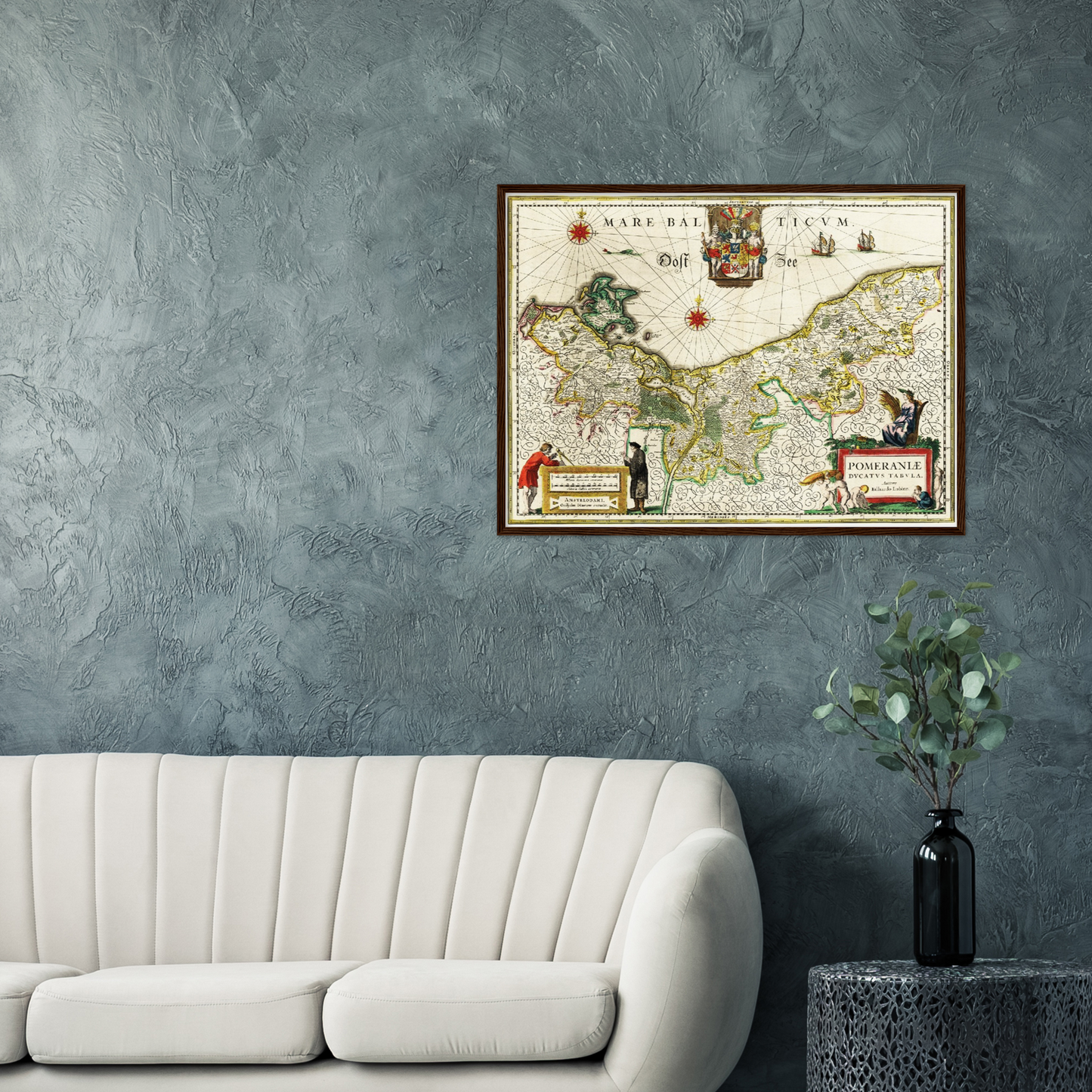 Historische Landkarte Pommern um 1647