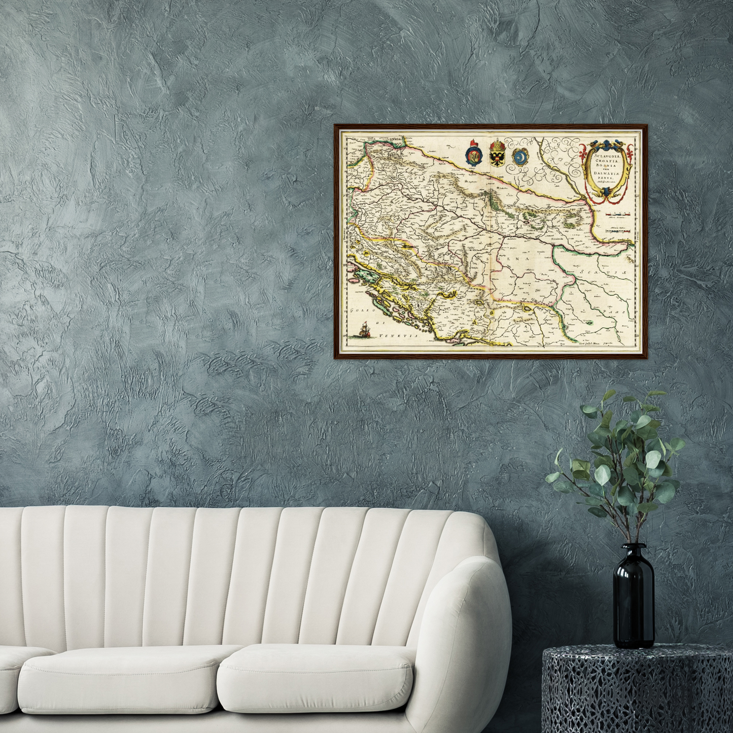 Historische Landkarte Bosnien um 1647