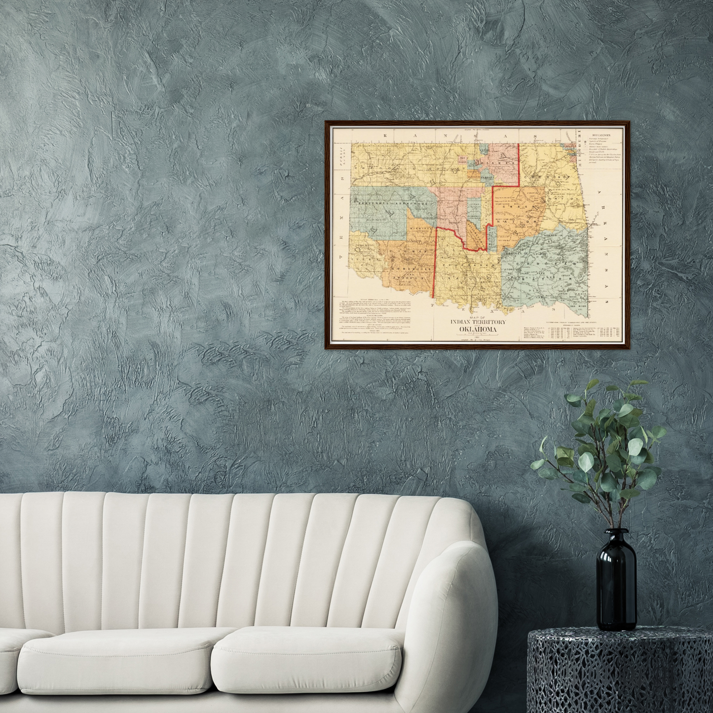 Historische Landkarte Oklahoma um 1890