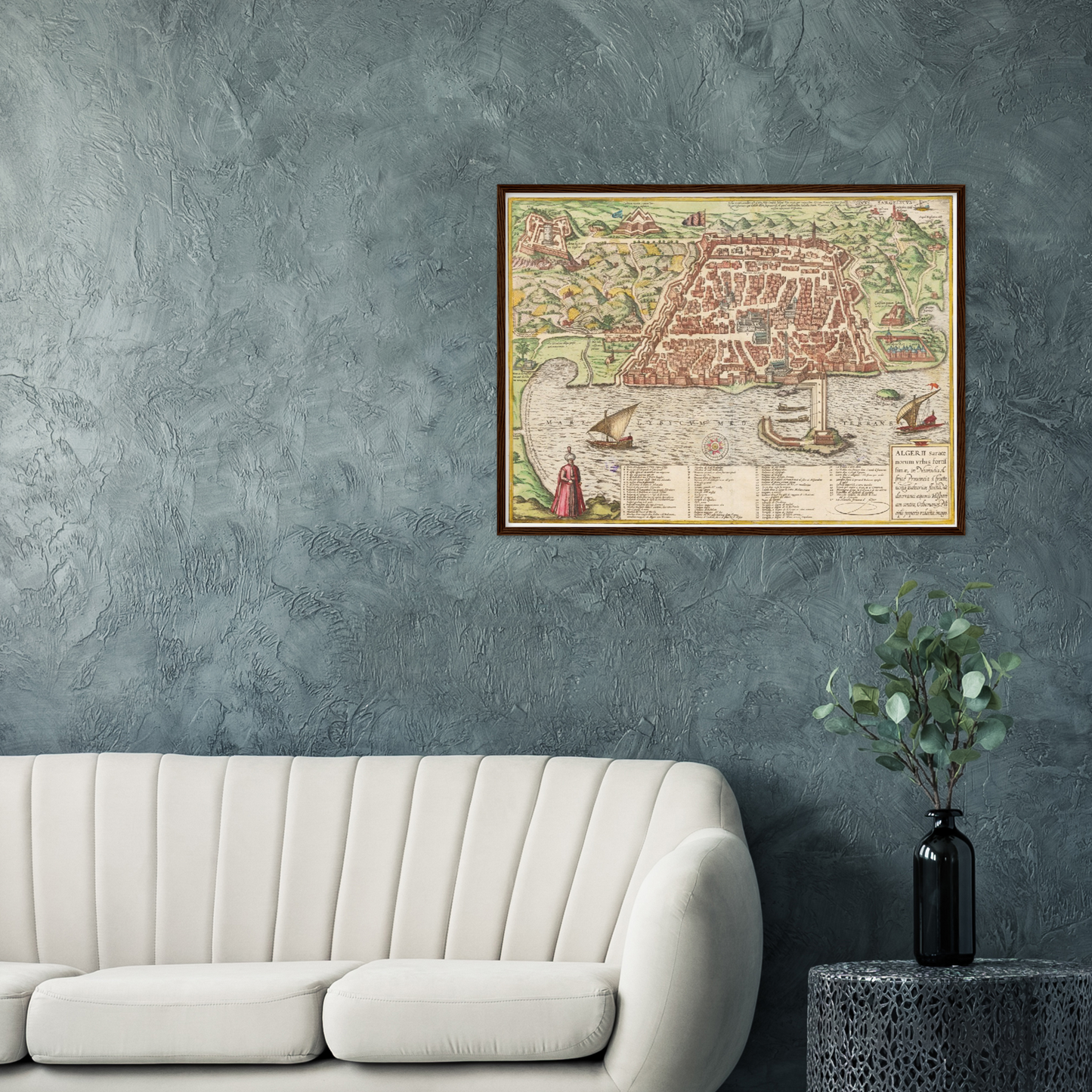 Historischer Stadtplan Algier um 1582