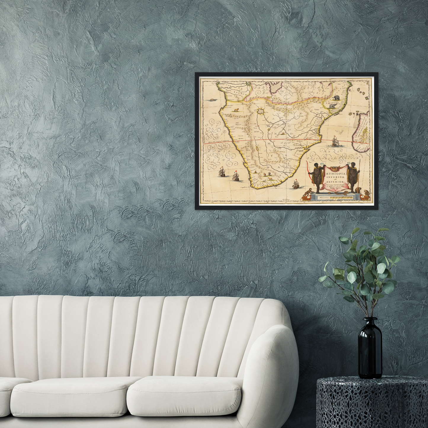 Historische Landkarte Südafrika um 1635