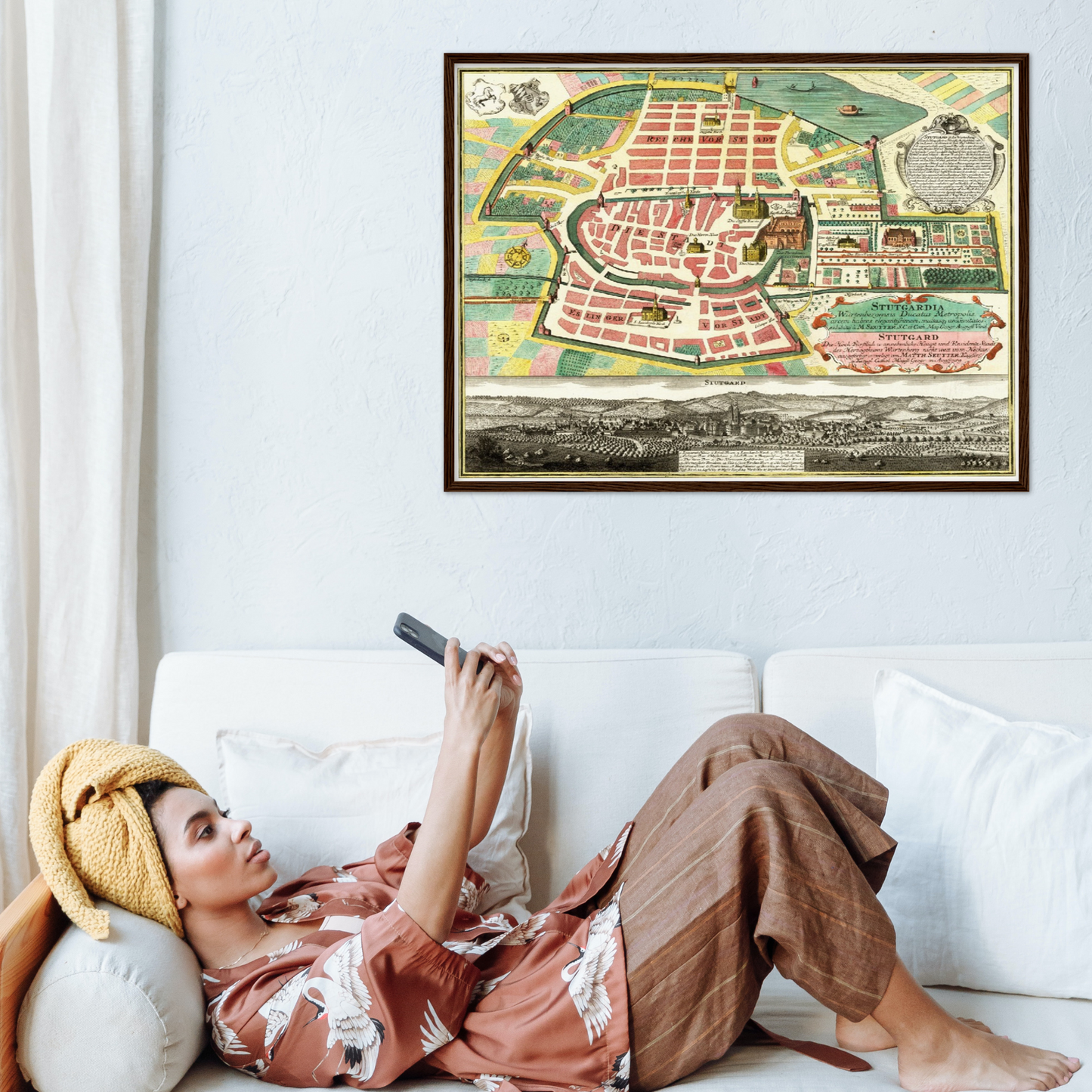 Historische Stadtansicht Stuttgart um 1750