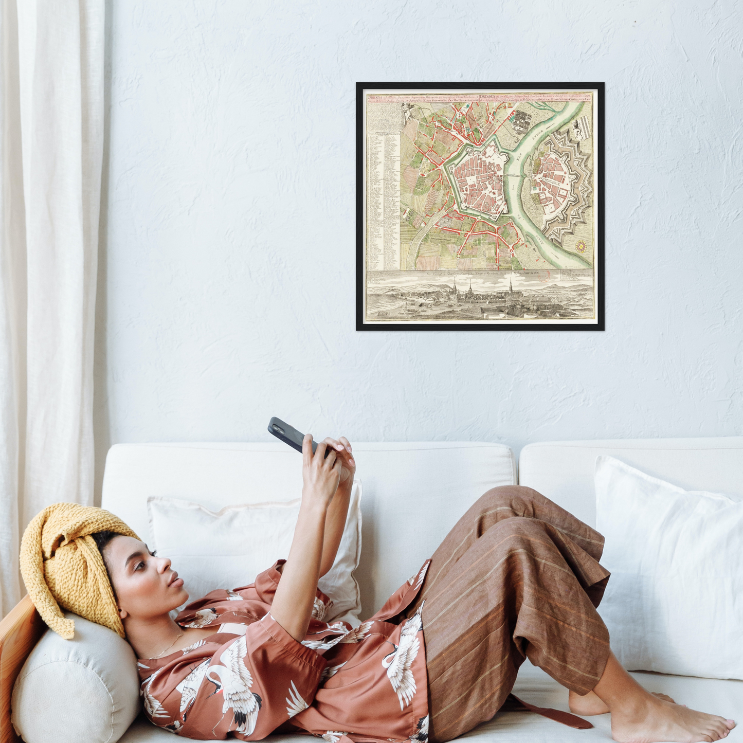 Historischer Stadtplan Dresden um 1750