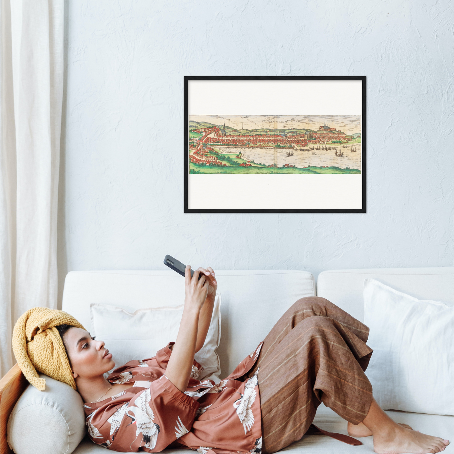 Historische Stadtansicht Flensburg um 1592