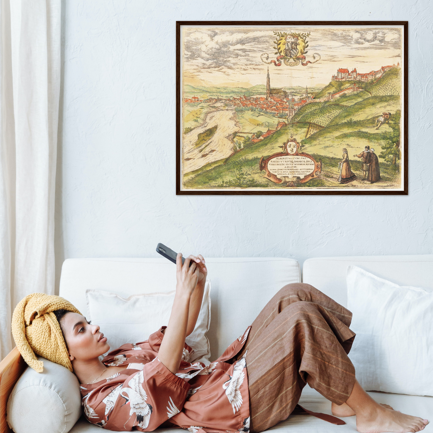 Historische Stadtansicht Landshut um 1582