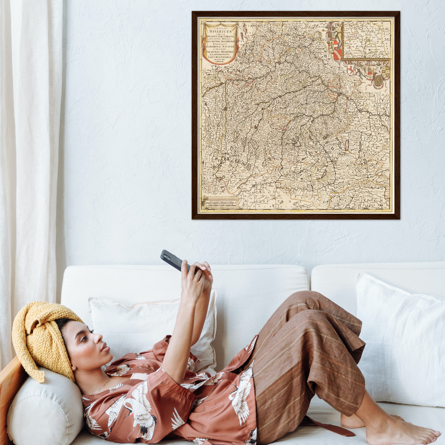 Historische Landkarte Bayern um 1698