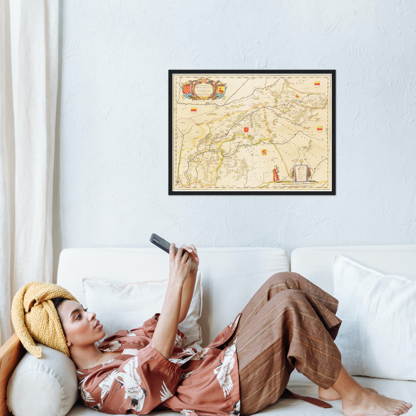 Historische Landkarte Grafschaft Bentheim um 1635