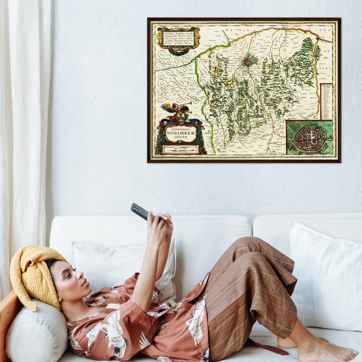 Historische Landkarte Nürnberg um 1647