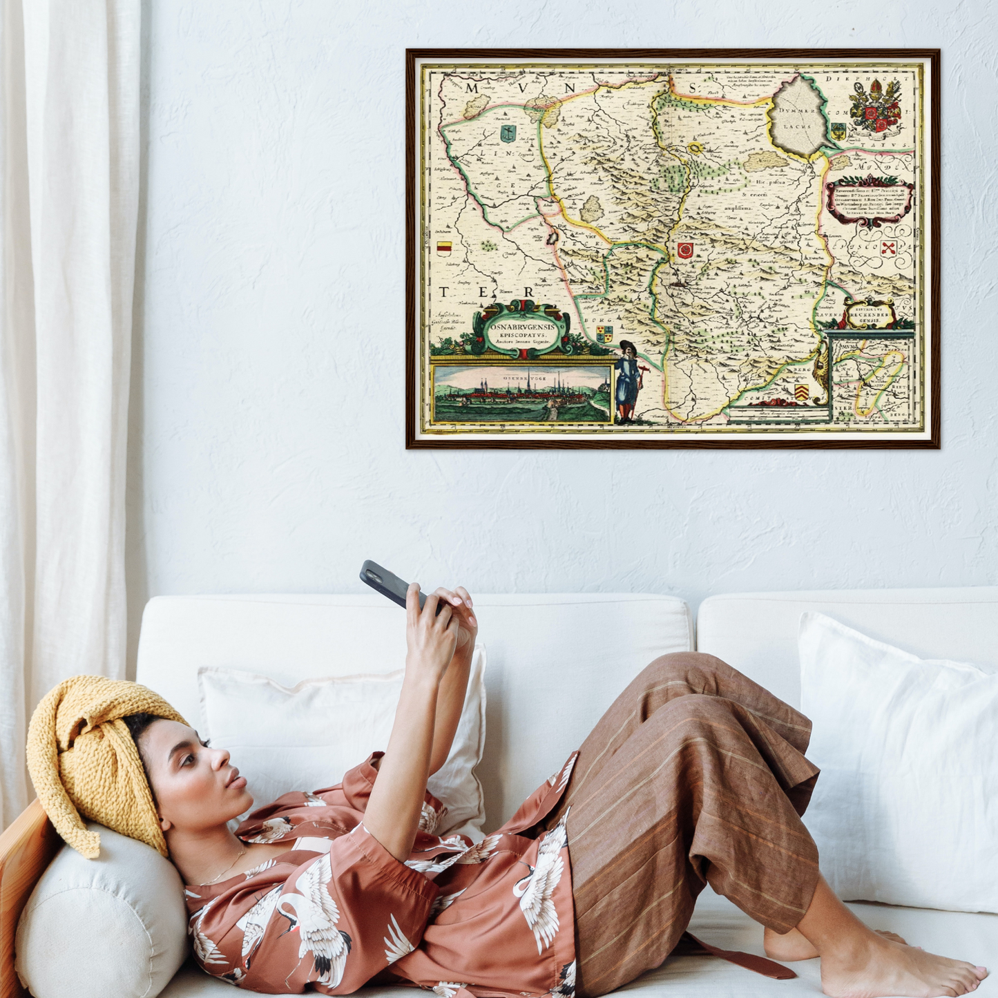Historische Landkarte Osnabrück um 1650