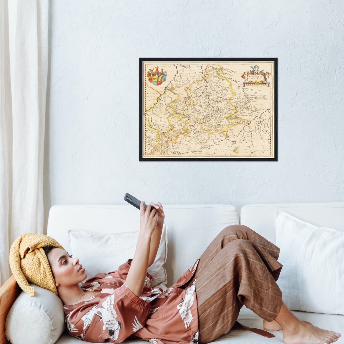 Historische Landkarte Württemberg um 1635