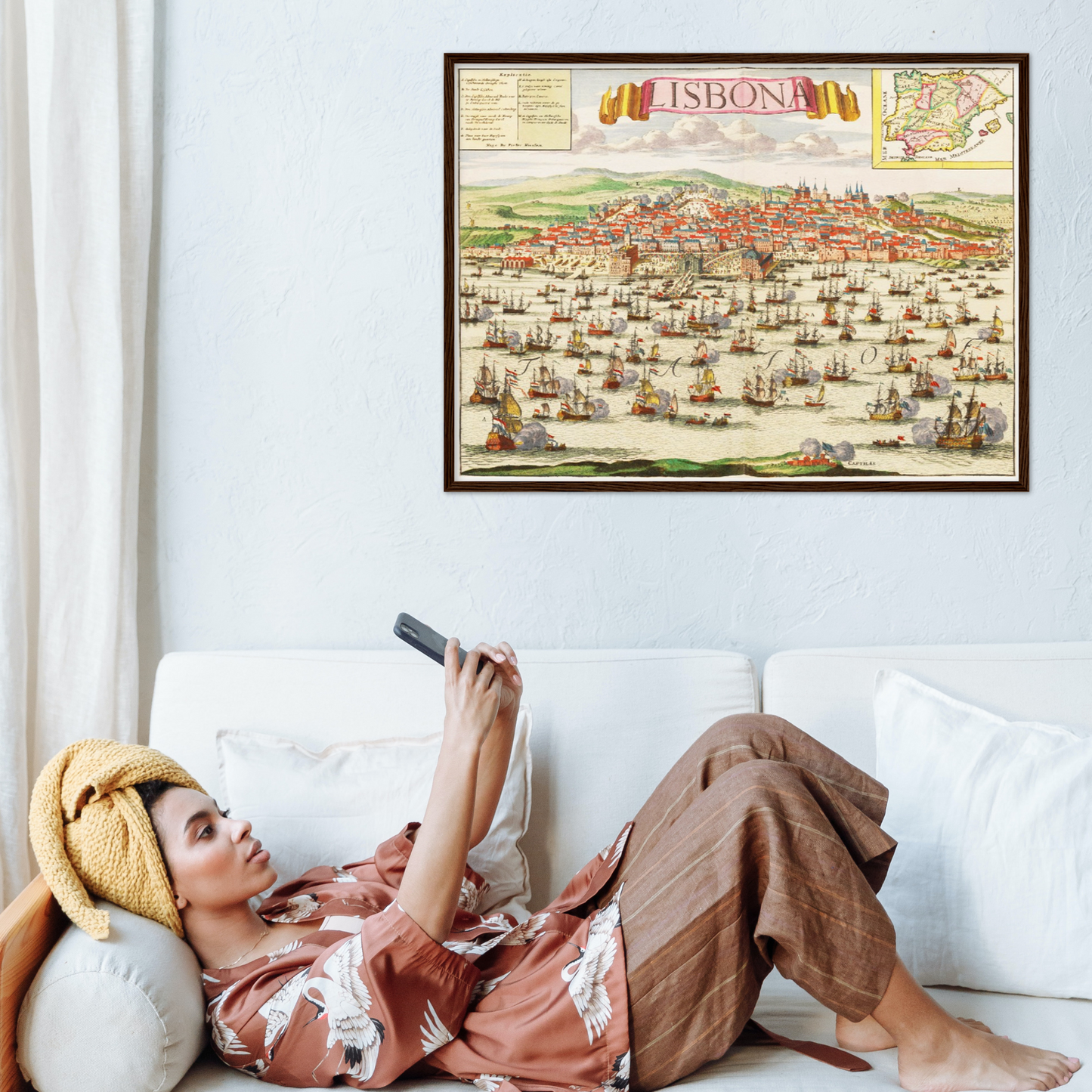 Historische Stadtansicht Lissabon um 1700