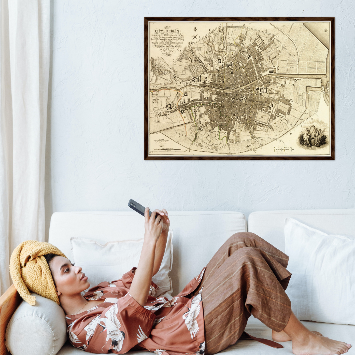 Historischer Stadtplan Dublin um 1797