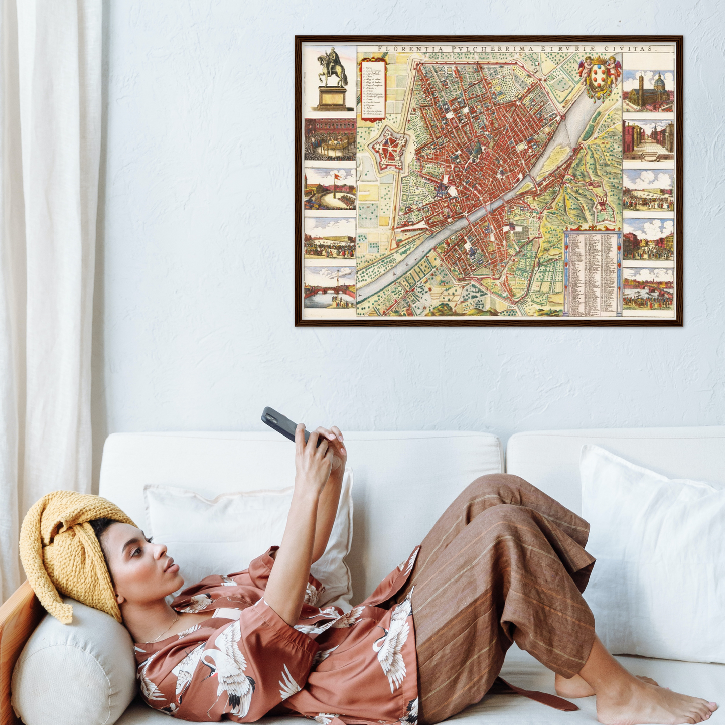 Historischer Stadtplan Florenz um 1660