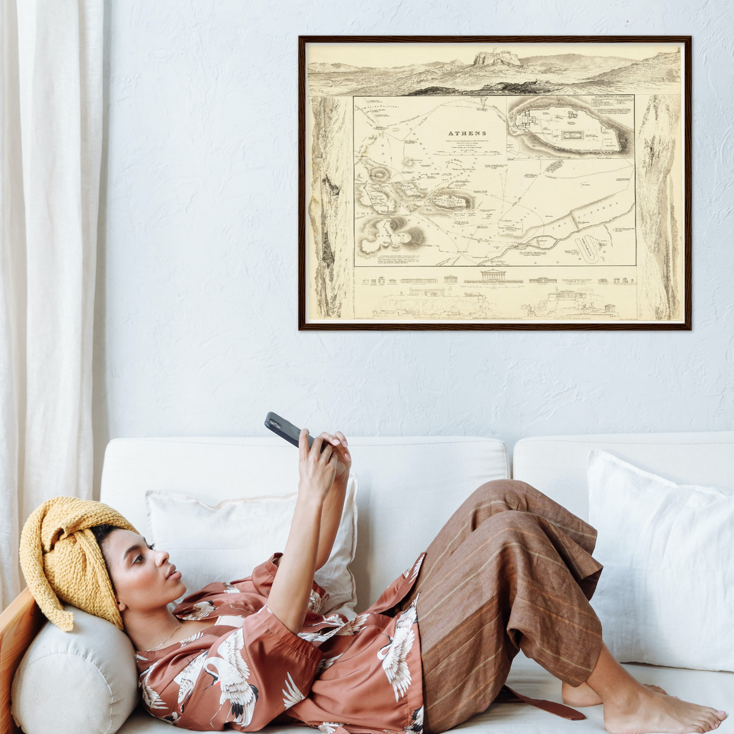 Historischer Stadtplan Athen um 1832