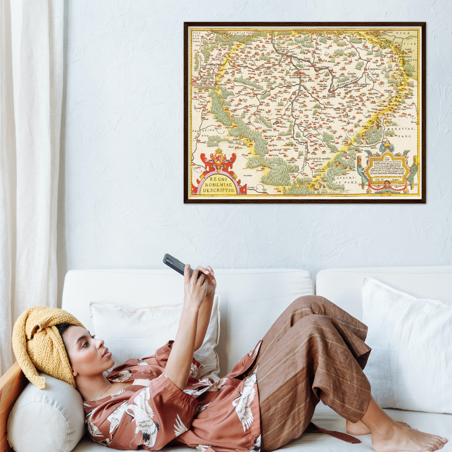 Historische Landkarte Böhmen um 1609