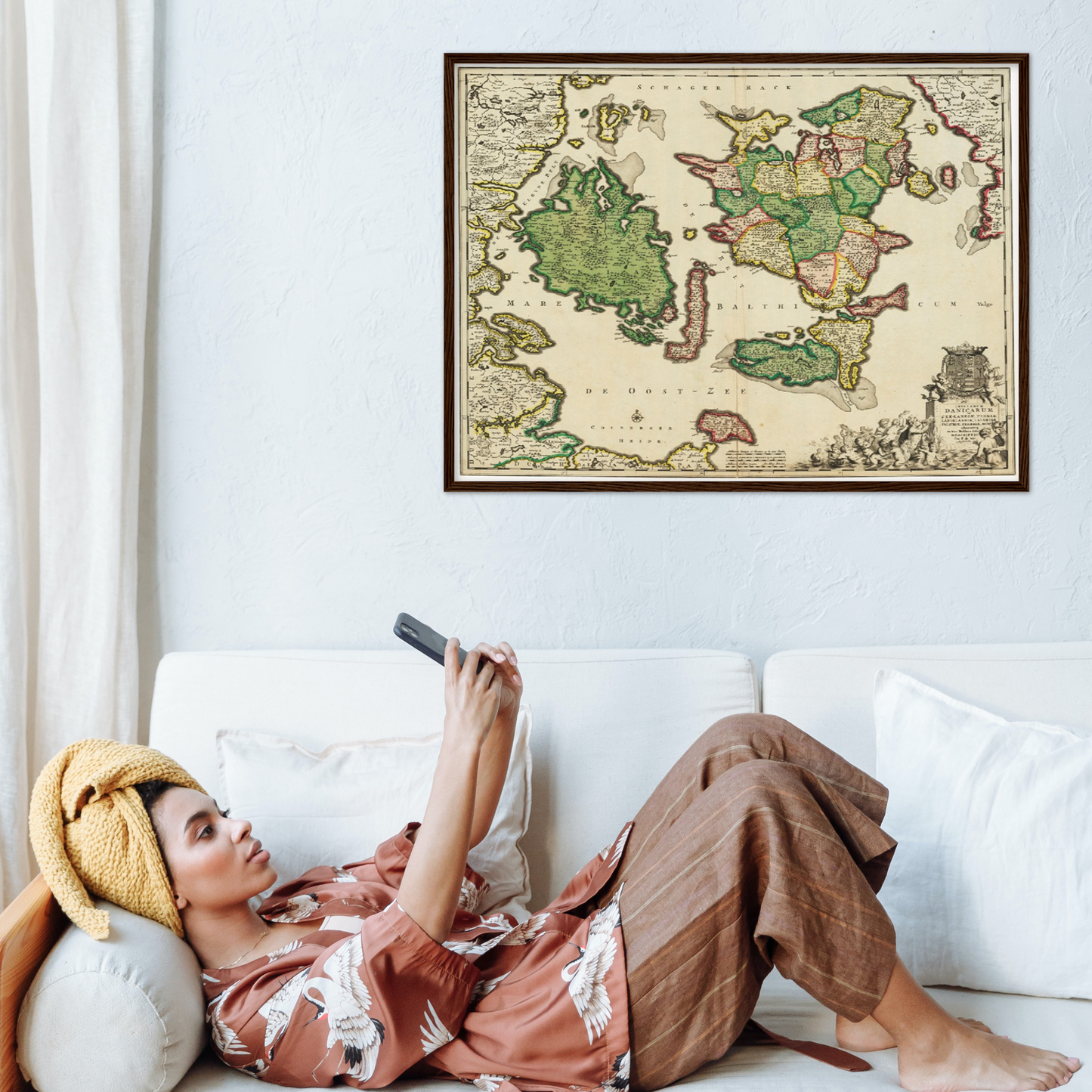 Historische Landkarte Dänische Inseln um 1688