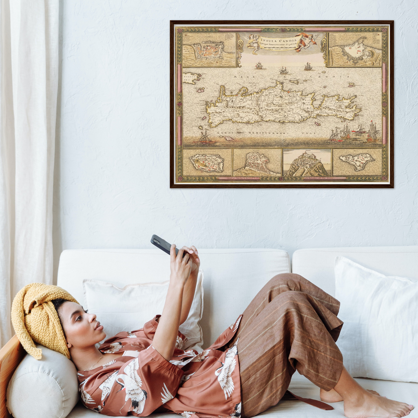 Historische Landkarte Kreta um 1698