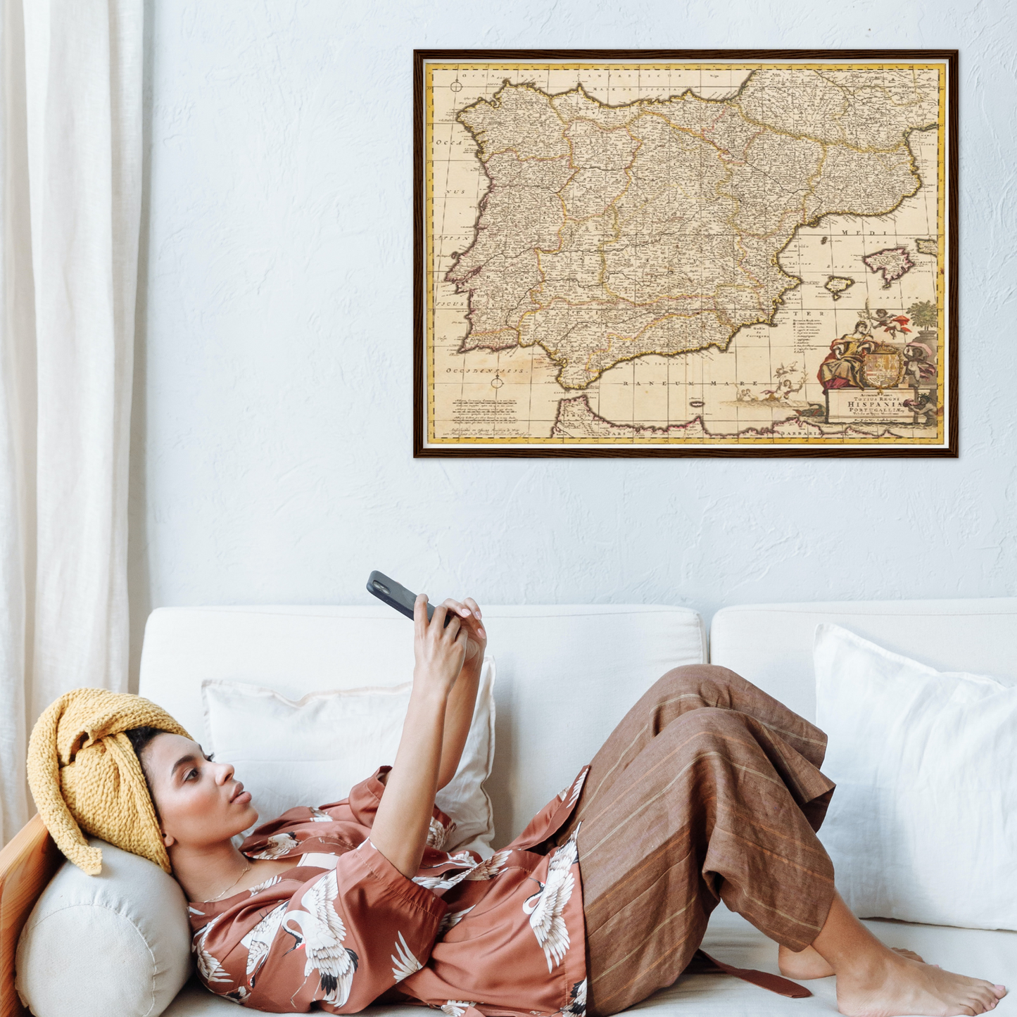 Historische Landkarte Spanien um 1698