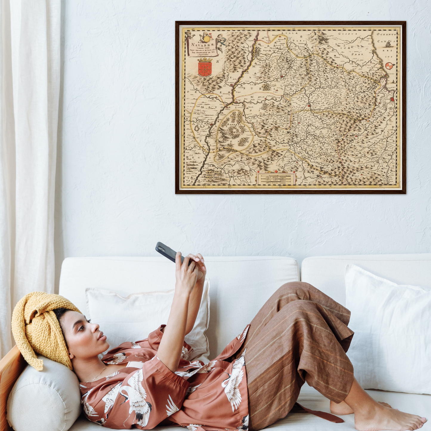 Historische Landkarte Navarra um 1698