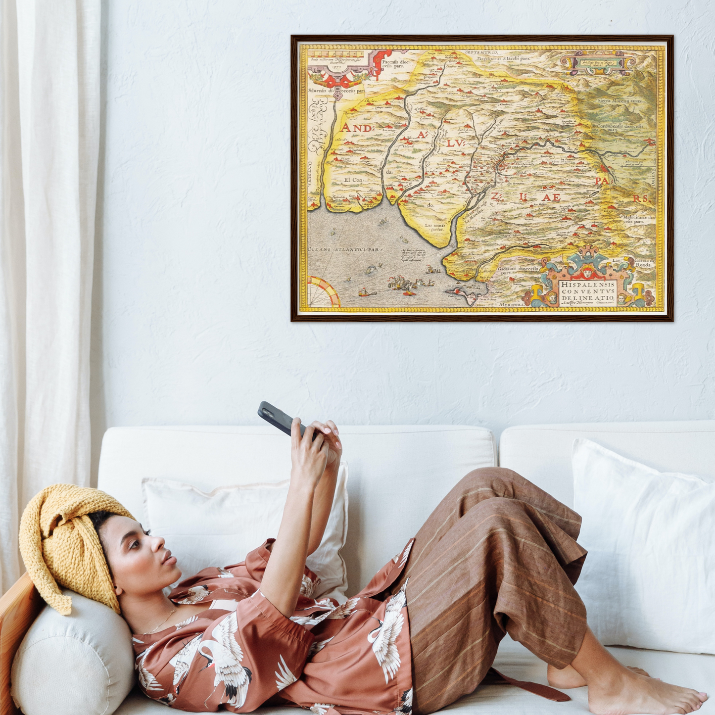 Historische Landkarte Andalusien um 1609