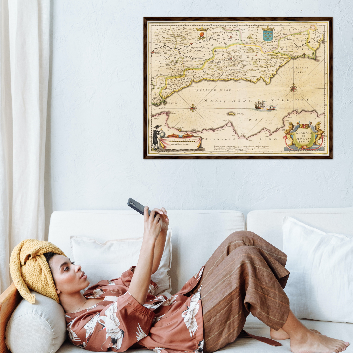 Historische Landkarte Murcia & Granada um 1635