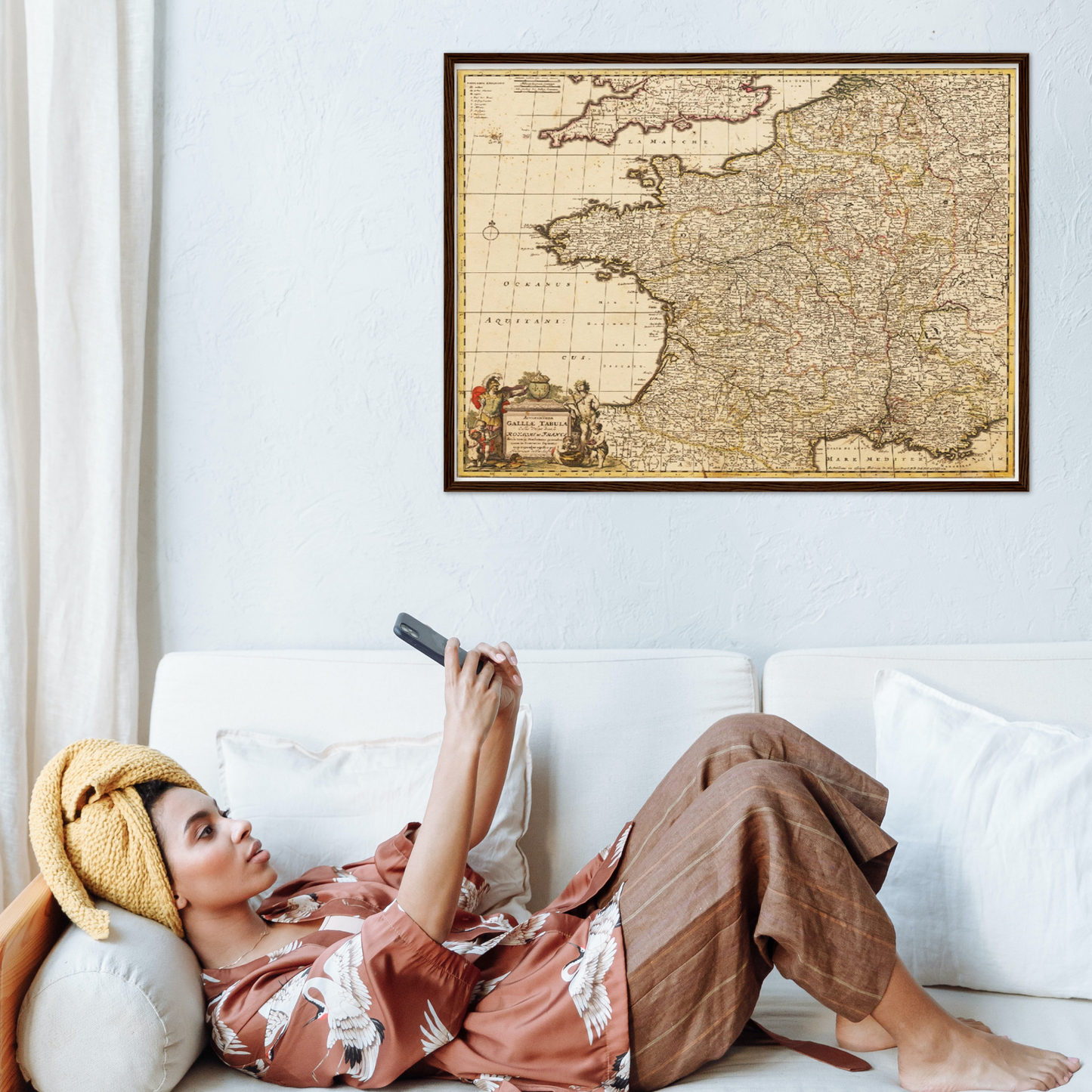 Historische Landkarte Frankreich um 1698