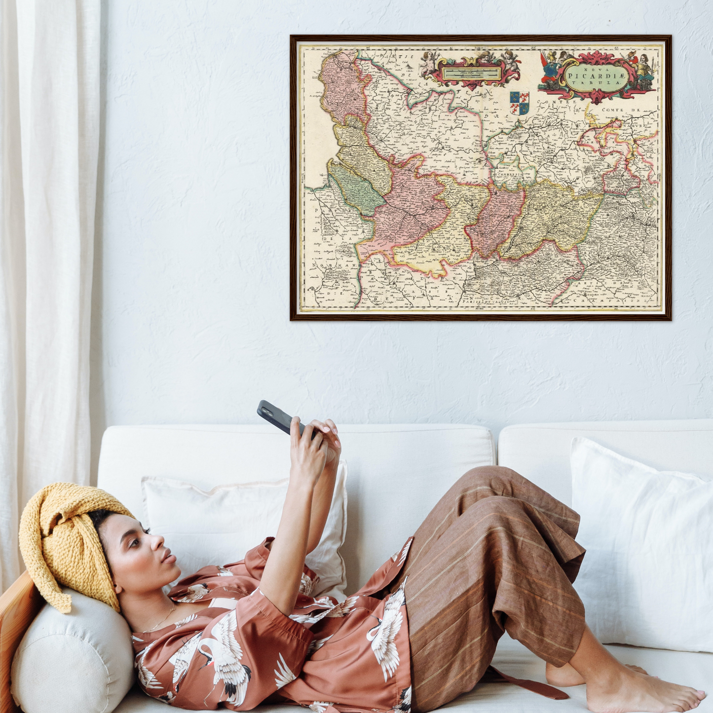 Historische Landkarte Picardie um 1650